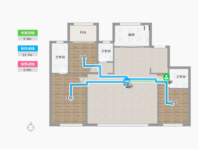 陕西省-西安市-新希望锦麟天玺-128.11-户型库-动静线