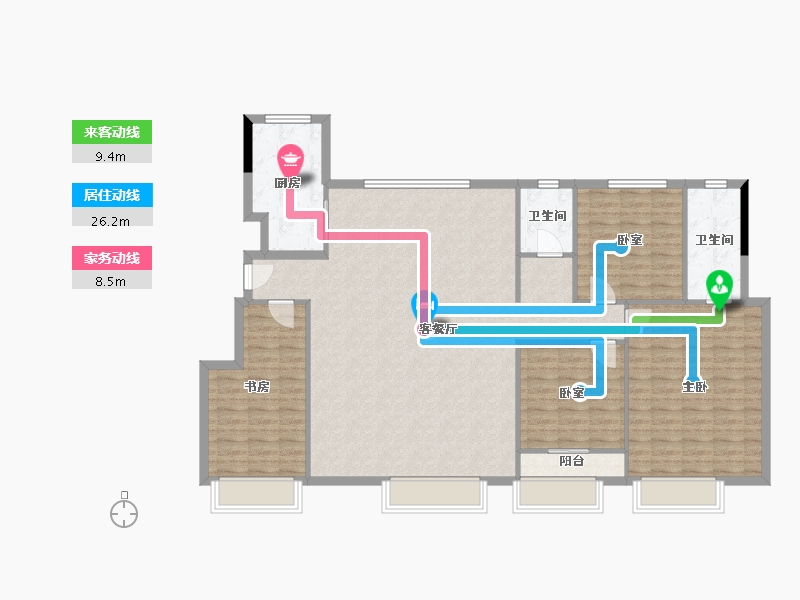 山东省-东营市-汇华学府大院-140.12-户型库-动静线