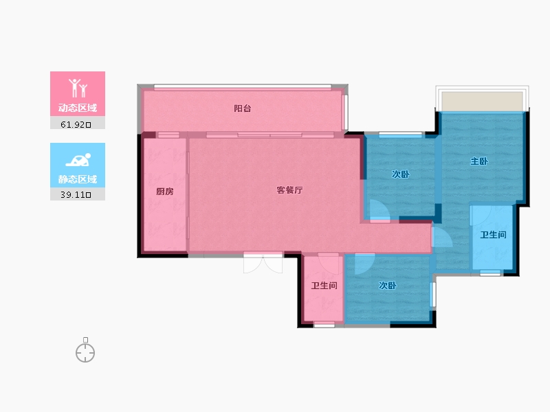 四川省-成都市-奥园云璟-94.50-户型库-动静分区