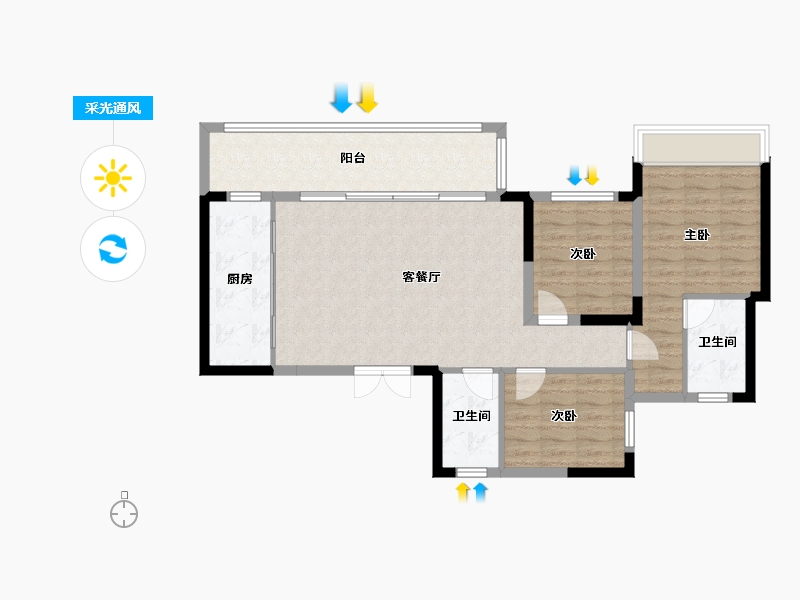 四川省-成都市-奥园云璟-94.50-户型库-采光通风