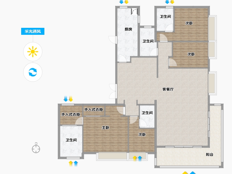 湖北省-武汉市-宸嘉100-244.01-户型库-采光通风