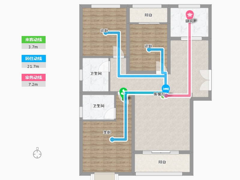 陕西省-咸阳市-天酬四季花园三期-102.00-户型库-动静线