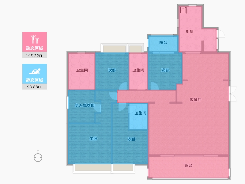 湖北省-武汉市-宸嘉100-225.60-户型库-动静分区