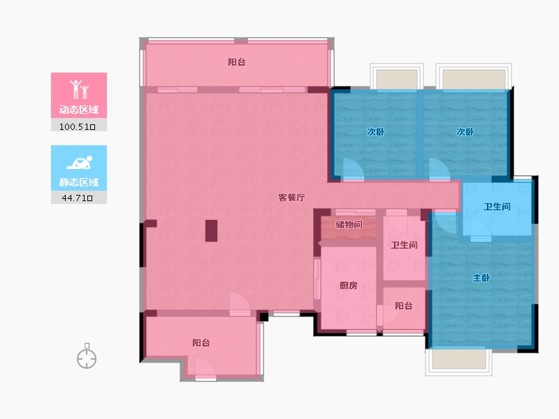 四川省-成都市-成都中医药大学越鞠苑-2期-133.28-户型库-动静分区