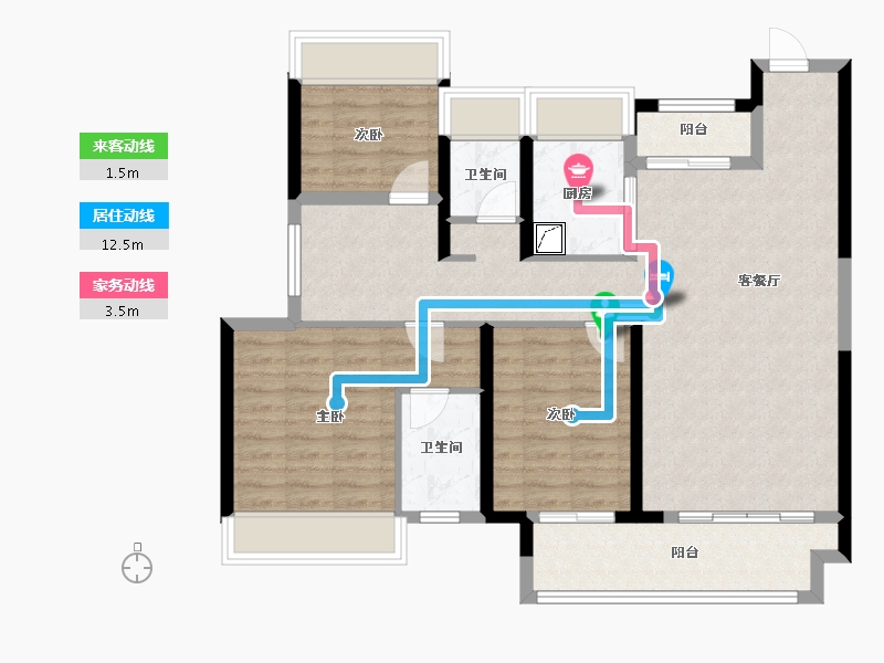 湖南省-常德市-旭辉国际新城-97.00-户型库-动静线