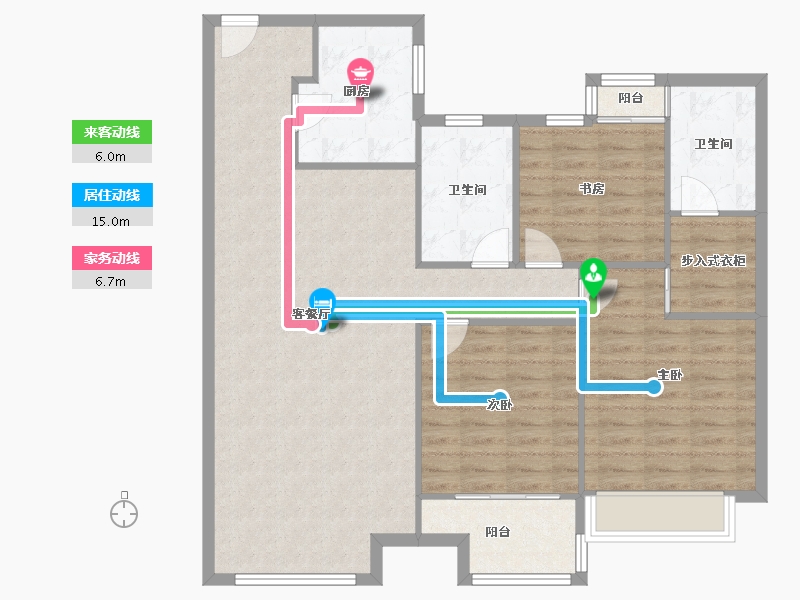 山东省-济南市-中骏雍景府-107.14-户型库-动静线