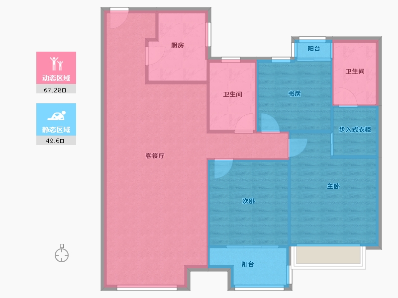 山东省-济南市-中骏雍景府-107.14-户型库-动静分区