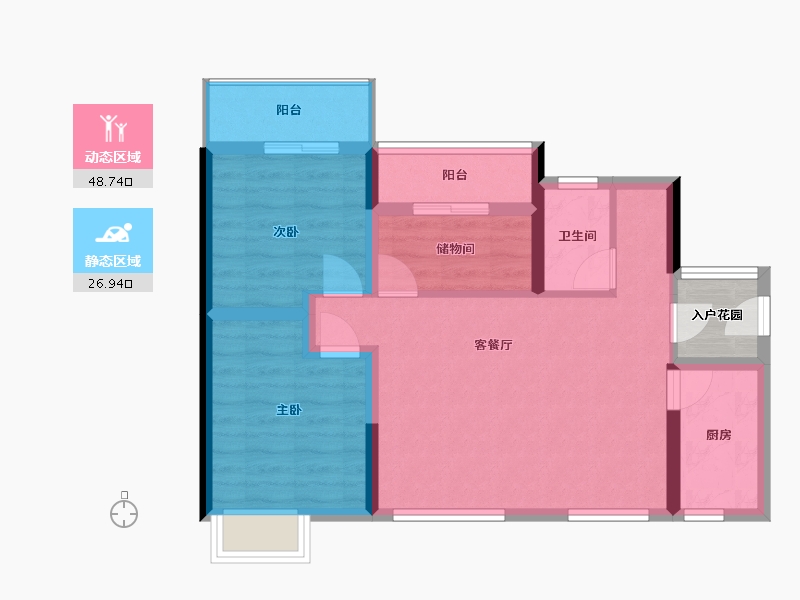 四川省-成都市-泰美蓝山-85.00-户型库-动静分区