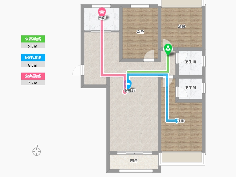 河南省-驻马店市-上蔡县龙祥花园-97.00-户型库-动静线