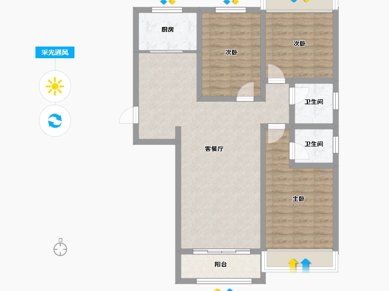 河南省-驻马店市-上蔡县龙祥花园-97.00-户型库-采光通风