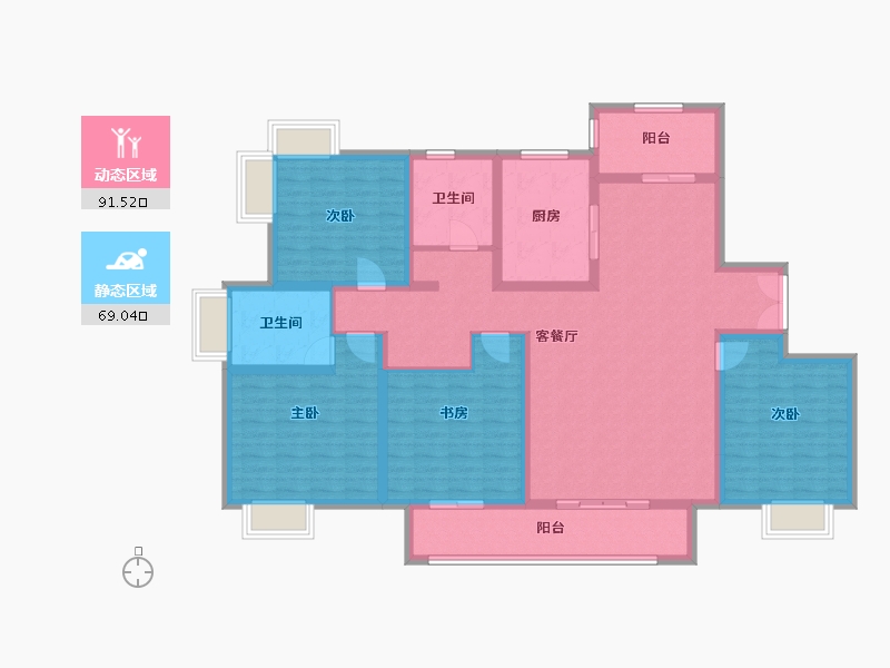 上海-上海市-凤凰城-144.00-户型库-动静分区