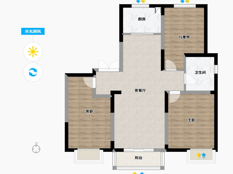 山东省-济南市-保利山语-89.18-户型库-采光通风