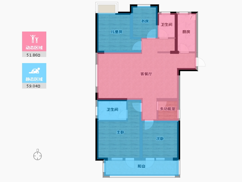 湖北省-武汉市-东湖风光-97.47-户型库-动静分区