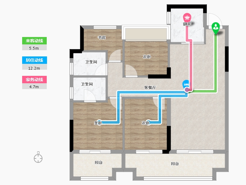 安徽省-淮北市-迦美凯兴府-91.19-户型库-动静线