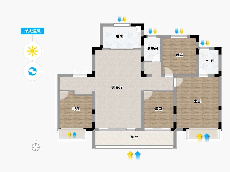 山东省-济南市-中博谦山-111.82-户型库-采光通风