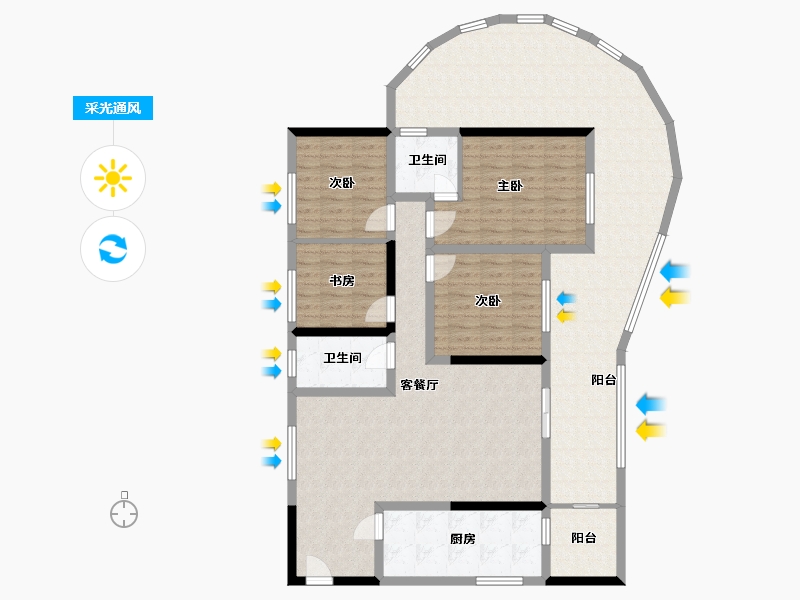 四川省-宜宾市-中央公园-80.00-户型库-采光通风