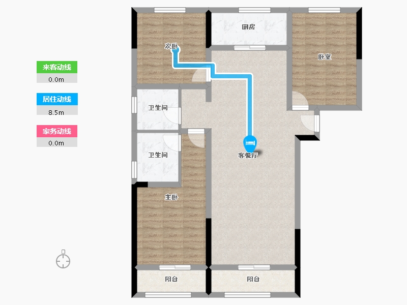 甘肃省-临夏回族自治州-临夏幸福城-105.00-户型库-动静线