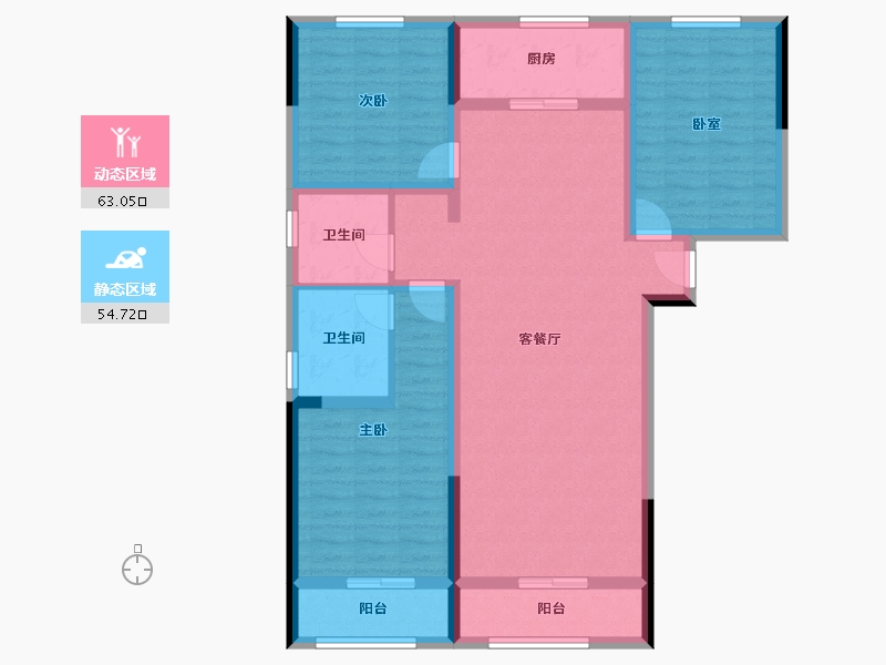 甘肃省-临夏回族自治州-临夏幸福城-105.00-户型库-动静分区