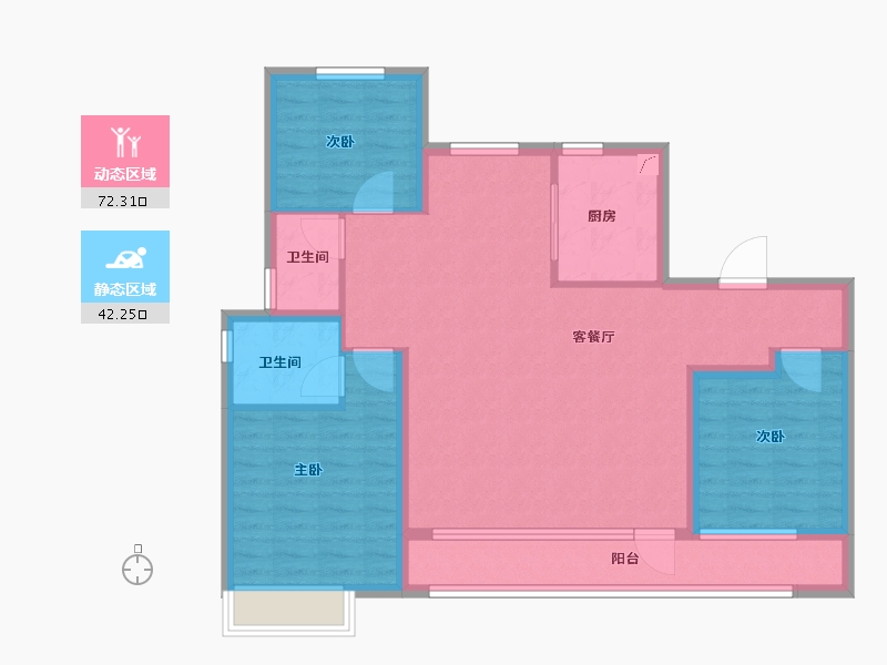 山东省-济南市-银丰国泰江悦-102.43-户型库-动静分区