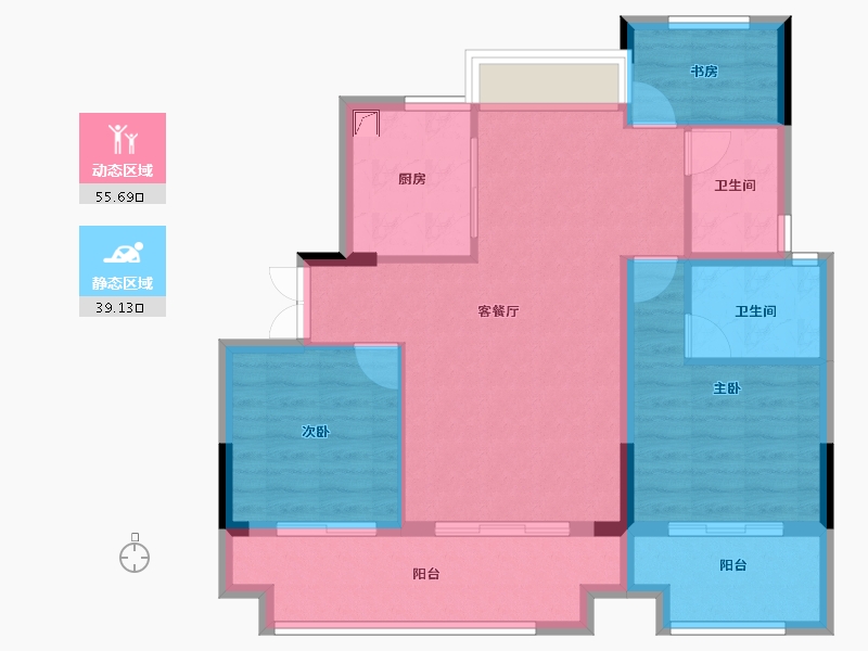 安徽省-淮北市-迦美凯兴府-85.06-户型库-动静分区