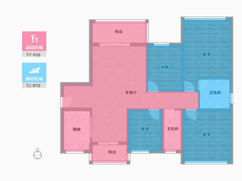 广东省-江门市-骏景湾领誉-105.00-户型库-动静分区