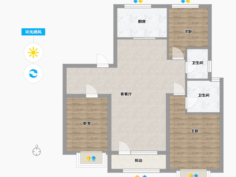 山东省-烟台市-莱州市安邦君悦-100.00-户型库-采光通风