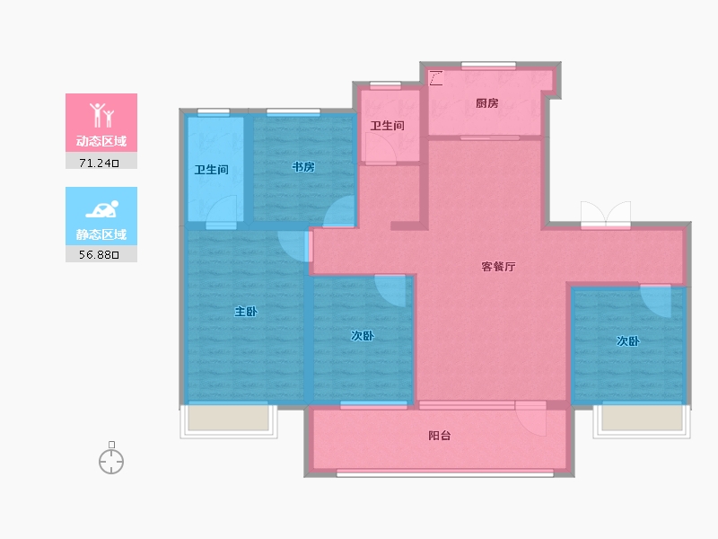 山东省-济南市-银丰国泰江悦-114.20-户型库-动静分区