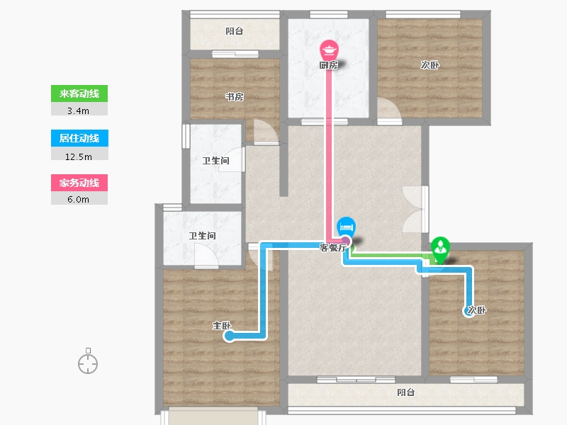 陕西省-咸阳市-龙湖上城-111.47-户型库-动静线