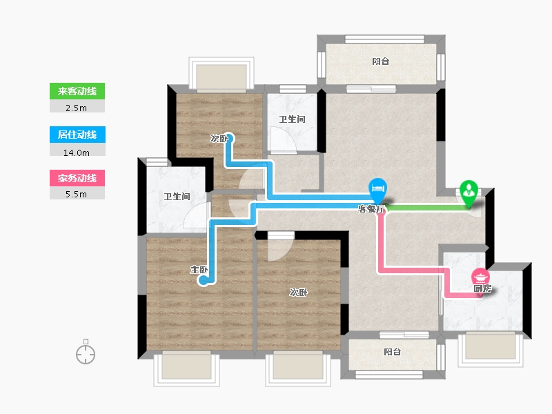 广东省-东莞市-华侨城云瑞府-76.00-户型库-动静线