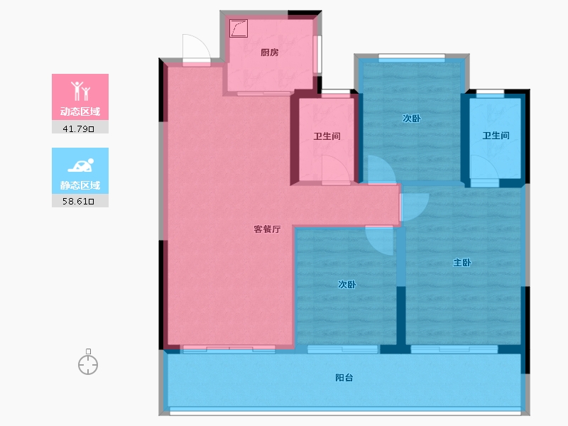 浙江省-温州市-远洋半岛九号-90.36-户型库-动静分区