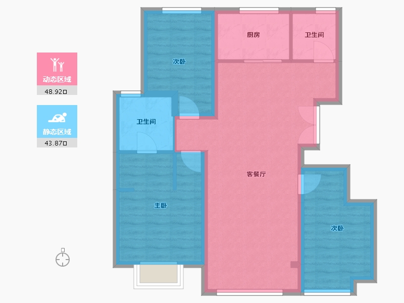 天津-天津市-中建玖棠府-82.96-户型库-动静分区