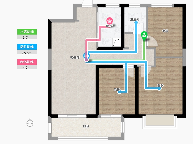 湖北省-武汉市-天地新力雅园-82.40-户型库-动静线