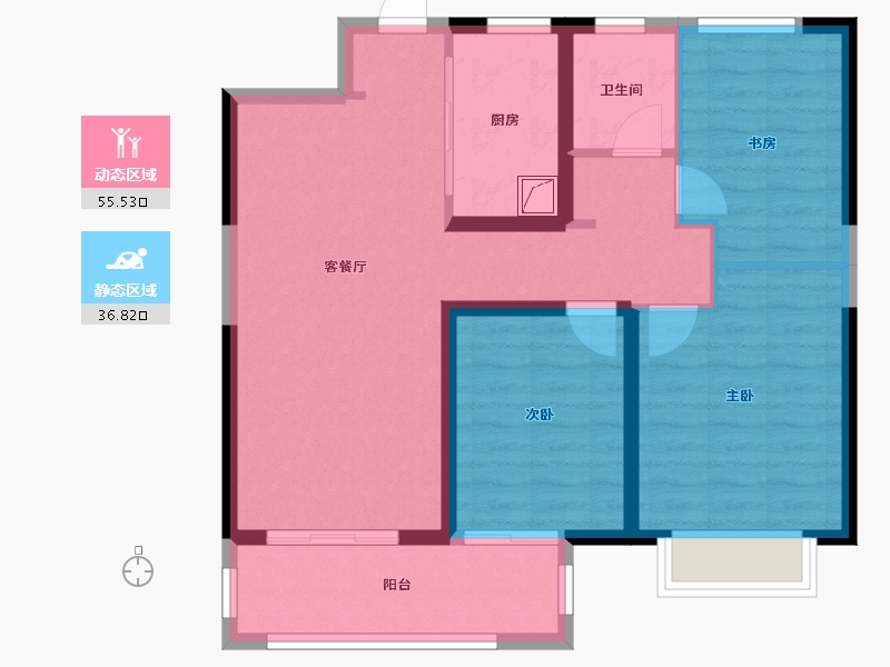 湖北省-武汉市-天地新力雅园-82.40-户型库-动静分区