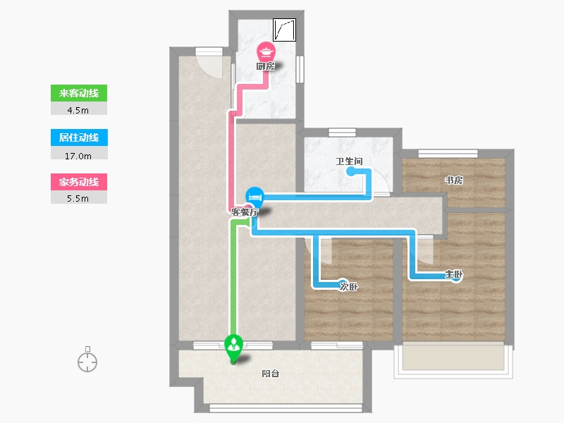 陕西省-咸阳市-龙湖上城-67.35-户型库-动静线