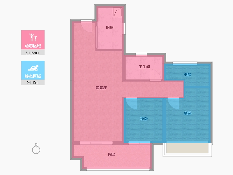 陕西省-咸阳市-龙湖上城-67.35-户型库-动静分区