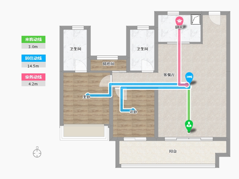 陕西省-咸阳市-龙湖上城-81.80-户型库-动静线