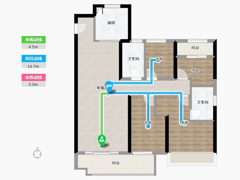 陕西省-咸阳市-龙湖上城-96.45-户型库-动静线