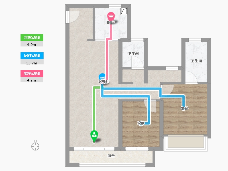 陕西省-咸阳市-龙湖上城-63.35-户型库-动静线