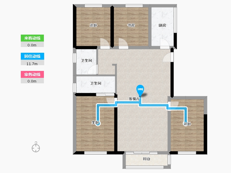 内蒙古自治区-呼和浩特市-慧谷上品二期-103.91-户型库-动静线