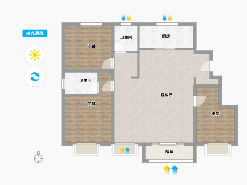 天津-天津市-复地林与里-100.00-户型库-采光通风