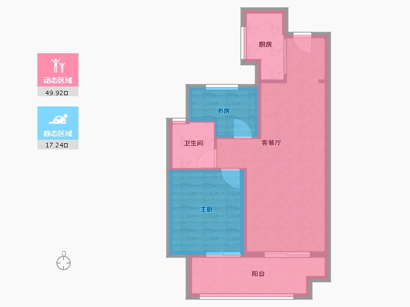 陕西省-咸阳市-龙湖上城-59.96-户型库-动静分区