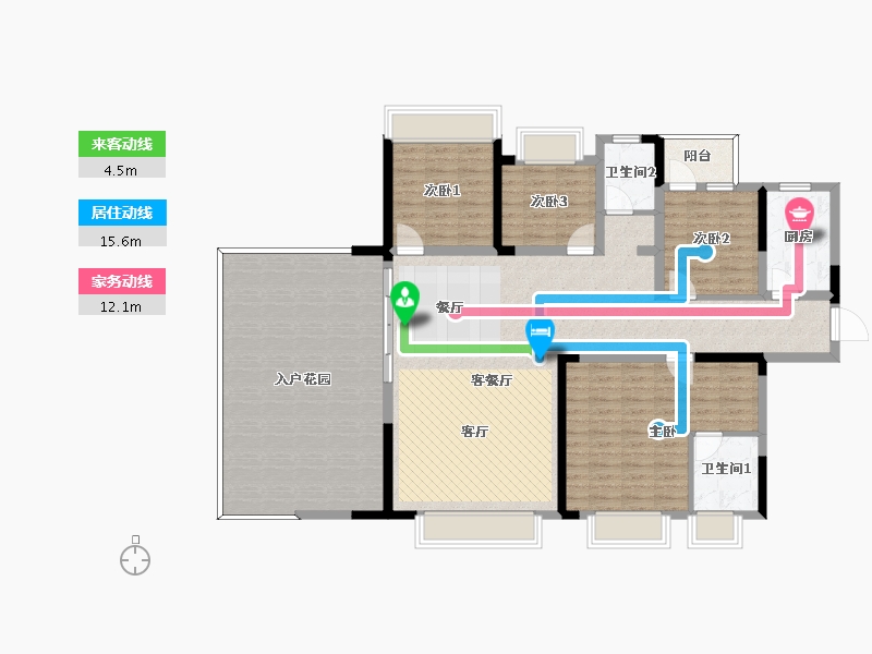 湖南省-怀化市-大汉华龙府-153.08-户型库-动静线