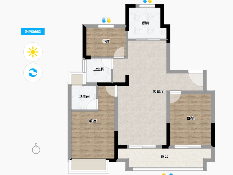 江苏省-淮安市-文锦城-82.54-户型库-采光通风