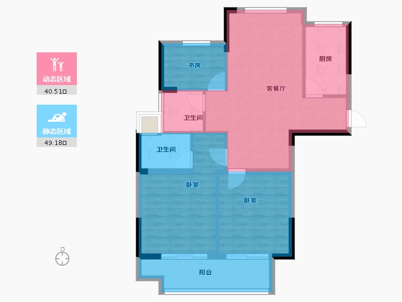 江苏省-淮安市-文锦城-80.87-户型库-动静分区