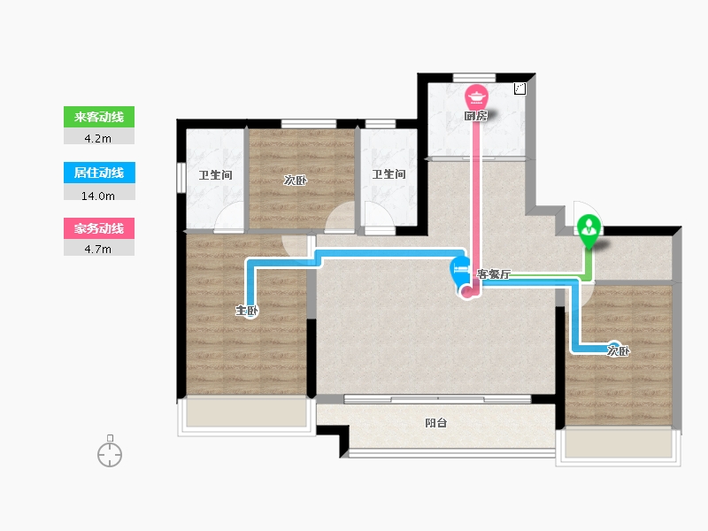 山东省-济南市-绿城春风心语-87.89-户型库-动静线