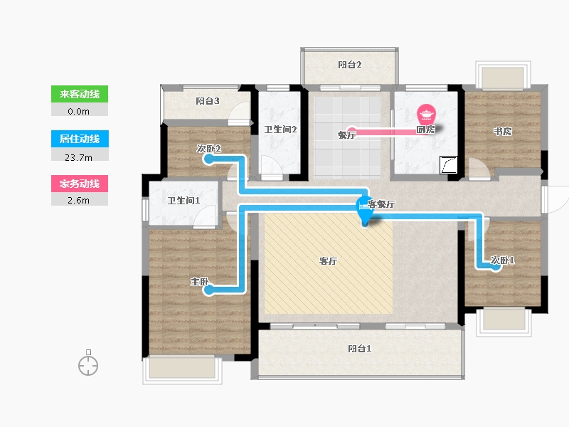 湖南省-怀化市-大汉华龙府-128.48-户型库-动静线