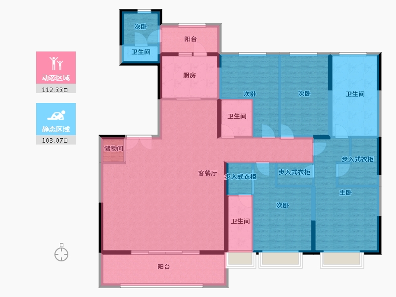 上海-上海市-古北金鹰府-196.00-户型库-动静分区