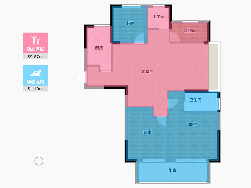 江苏省-淮安市-文锦城-99.97-户型库-动静分区