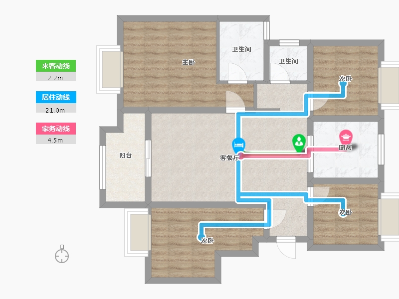 江苏省-扬州市-扬州壹号院-103.00-户型库-动静线