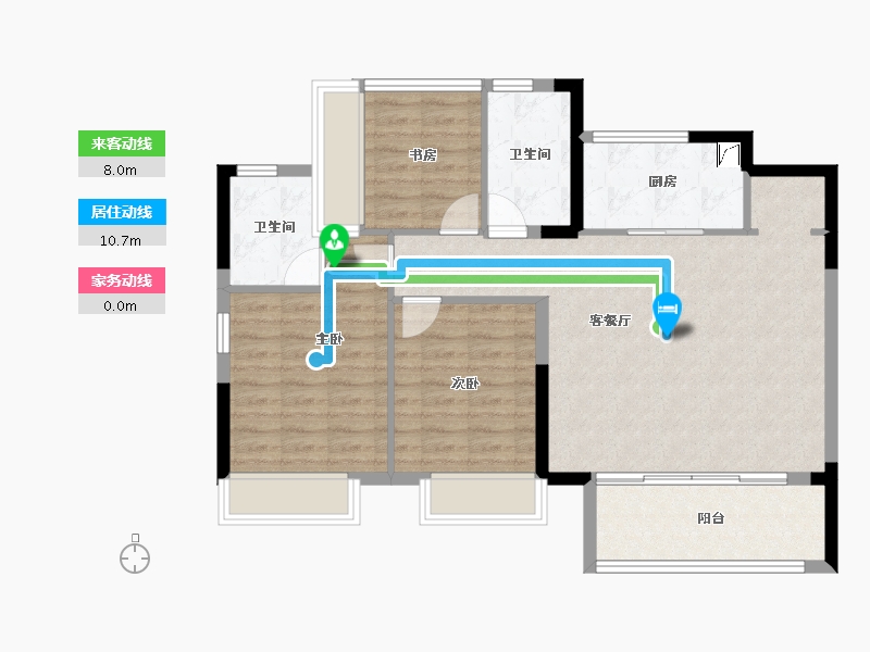 安徽省-淮南市-绿城明月山南-89.11-户型库-动静线